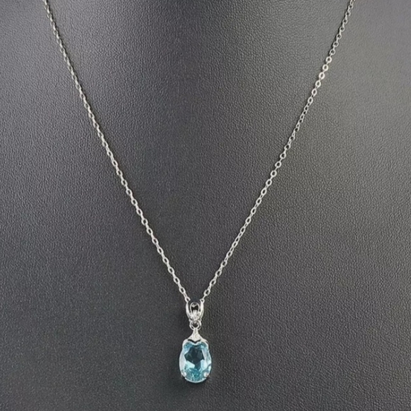New aquamarine teardrop necklace - Picture 2 of 2